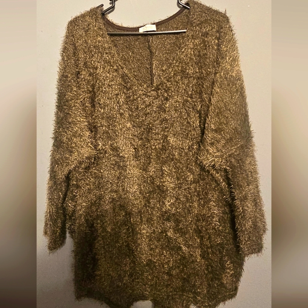 Be Stage Eyelash Sweater Size 2XL Hunter Green
